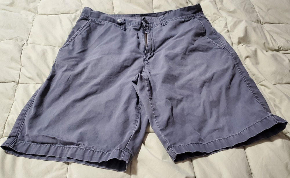 Patagonia Organic Cotton Shorts Mens 32 Gray Chino Casual Outdoor Hiking